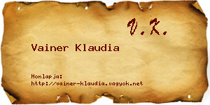 Vainer Klaudia névjegykártya