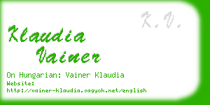 klaudia vainer business card
